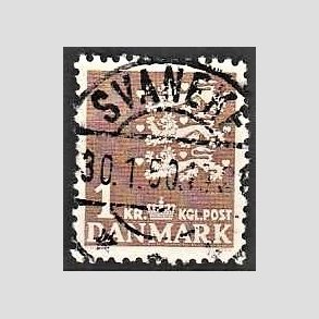 FRIMRKER DANMARK | 1946-47 - AFA 293 - Rigsvben 1,00 Kr. brun - Lux Stemplet