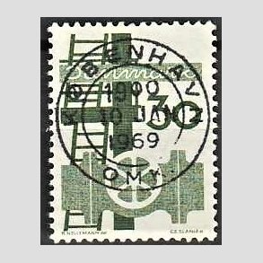FRIM�RKER DANMARK | 1968 - AFA 473 - Danmarks industri - 30 �re gr�n - Pragt Stemplet