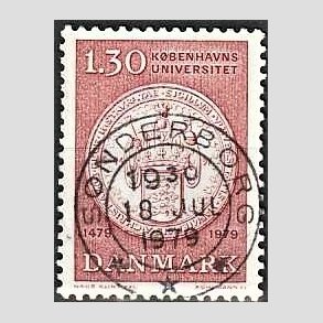 FRIM�RKER DANMARK | 1979 - AFA 673 - K�benhavns Universitet 500 �r - 1,30 Kr. r�d - Pragt Stemplet