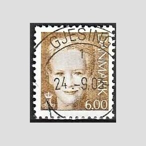 FRIMRKER DANMARK | 2001 - AFA 1285 - Dronning Margrethe II - 6,00 brun - Pragt Stemplet