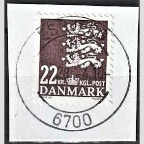 FRIMRKER DANMARK | 2005 - AFA 1415 - Lille Rigsvben - 22 Kr. brunviolet - Pragt Stemplet
