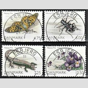 FRIM�RKER DANMARK | 2007 - AFA 1512 - Danmarks natur I - 4,75-13,50 Kr. flerfarvet i komplet s�t - Pragt Stemplet