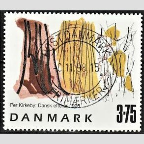 FRIMRKER DANMARK | 1998 - AFA 1187 - Frimrkekunst 1. - 3,75 Kr. Dansk efterr flerfarvet - Pragt Stemplet