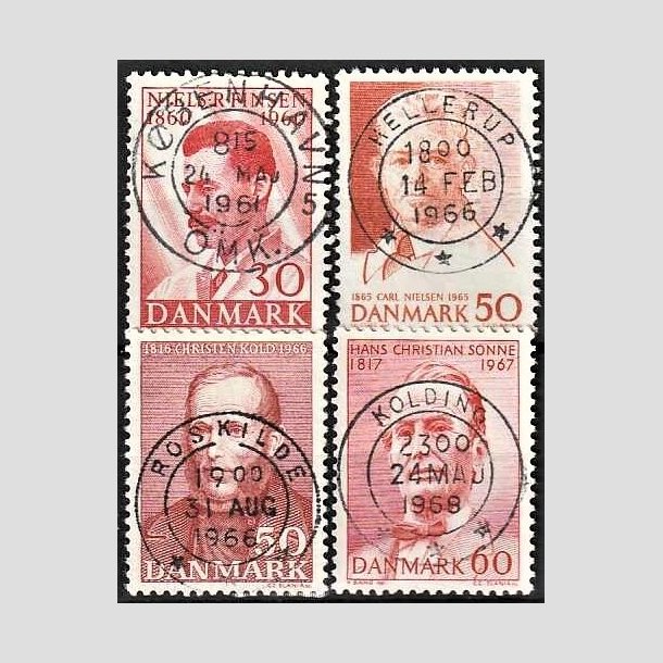 FRIMRKER DANMARK | 1960-67 - AFA 387,435,444,466 - Niels R. Finsen mv. - 30-60 re - Pragt Stemplet