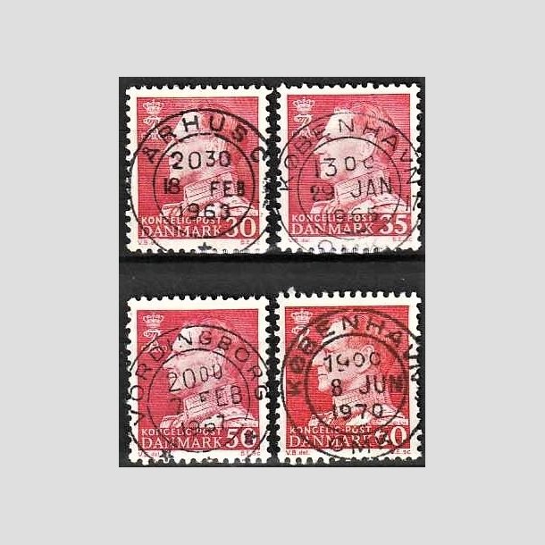 FRIMRKER DANMARK | 1961-67 - AFA 394,415,432,461 - Fr. IX 30-60 re rd - Lux Stemplet