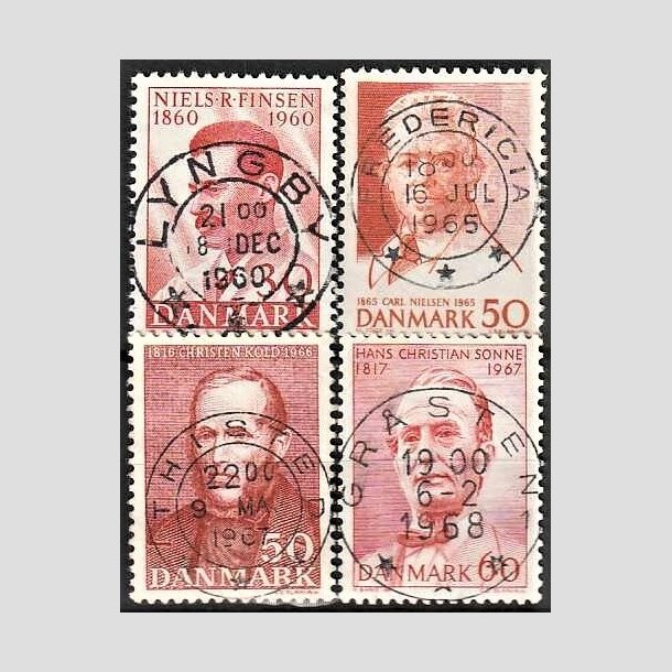 FRIMRKER DANMARK | 1960-67 - AFA 387,435,444,466 - Niels R. Finsen mv. - 30-60 re - Pragt Stemplet