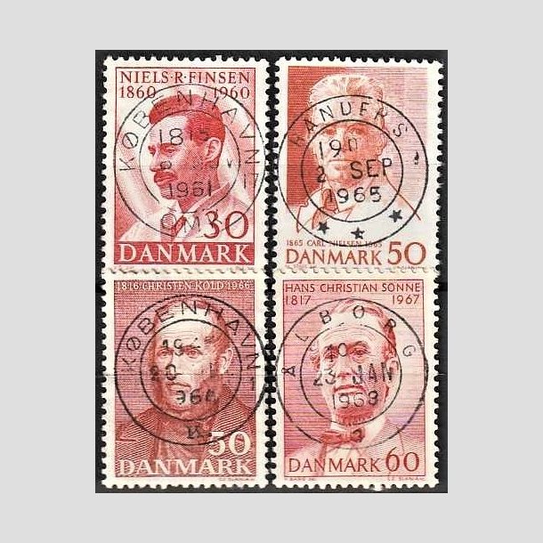 FRIMRKER DANMARK | 1960-67 - AFA 387,435,444,466 - Niels R. Finsen mv. - 30-60 re - Pragt Stemplet