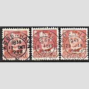 FRIMRKER DANMARK | 1948-53 - AFA 307,321,337 - Fr. IX 20,25,30 re rd - Pragt Stemplet