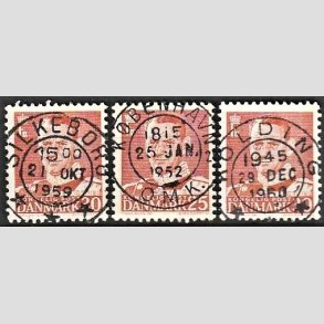 FRIMRKER DANMARK | 1948-53 - AFA 307,321,337 - Fr. IX 20,25,30 re rd - Pragt Stemplet
