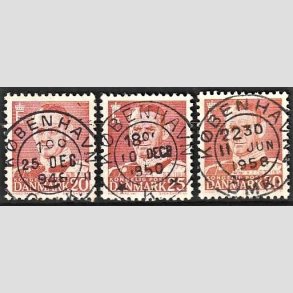 FRIMRKER DANMARK | 1948-53 - AFA 307,321,337 - Fr. IX 20,25,30 re rd - Pragt Stemplet