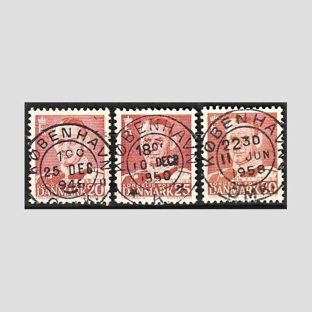 FRIMRKER DANMARK | 1948-53 - AFA 307,321,337 - Fr. IX 20,25,30 re rd - Pragt Stemplet