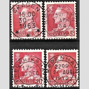 FRIMRKER DANMARK | 1961-67 - AFA 394,415,432,461 - Fr. IX 30-60 re rd - Lux Stemplet