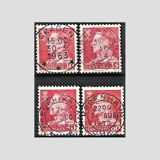 FRIMRKER DANMARK | 1961-67 - AFA 394,415,432,461 - Fr. IX 30-60 re rd - Lux Stemplet