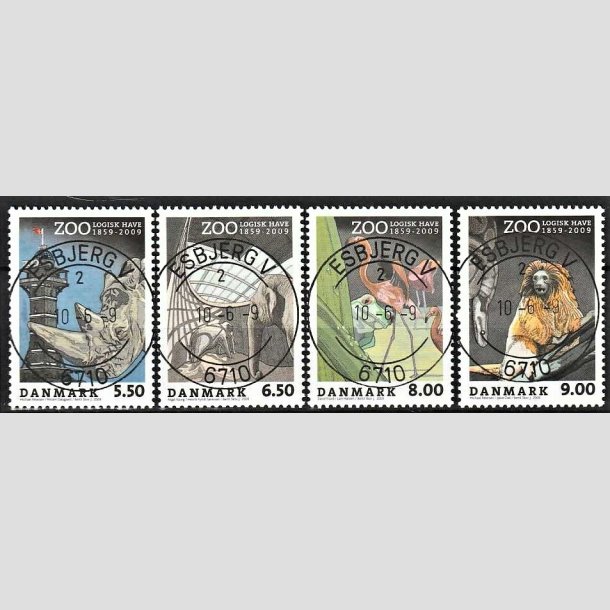 FRIMRKER DANMARK | 2009 - AFA 1578-1581 - Zoologisk Have - 5,50-9,00 Kr. flerfarvet i komplet st - Pragt Stemplet