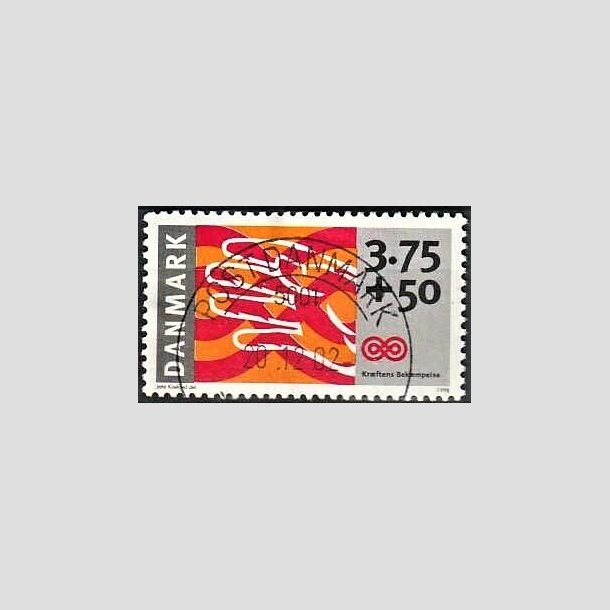 FRIMRKER DANMARK | 1998 - AFA 1186 - Krftens Bekmpelse - 3,75 Kr. + 50 re  flerfarvet - Pragt Stemplet