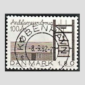 FRIM�RKER DANMARK | 1982 - AFA 754 - Andelsmejeribruget 100 �r - 1,80 Kr. brun - Pragt Stemplet