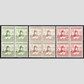 FRIMRKER DANMARK | 1937 - AFA 238,237,236 - Dybbl Mlle 5,10,15 + 5 re i 4-blokke - Postfrisk