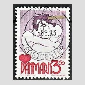 FRIM�RKER DANMARK | 1992 - AFA 1028 - Danske tegneseriefigurer - 3,50 Kr. r�d/gul - Pragt Stemplet