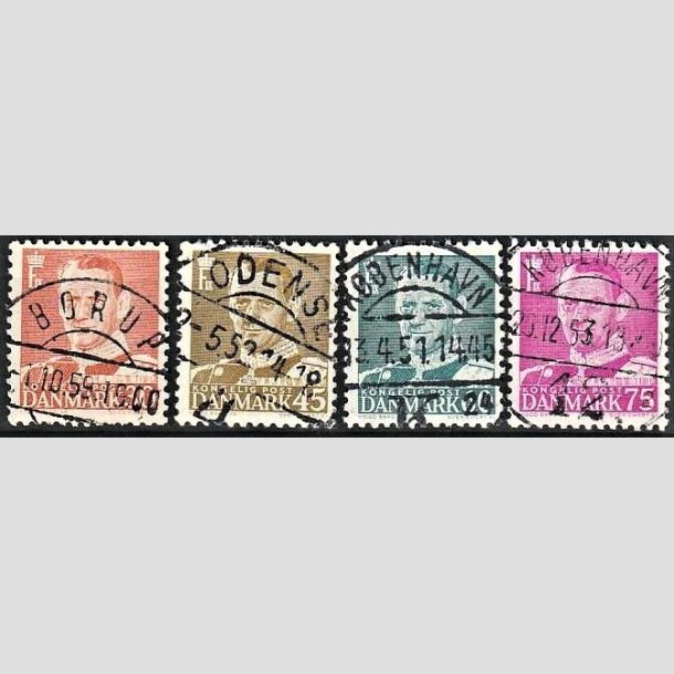 FRIMRKER DANMARK | 1948-50 - AFA 307,311,313,314 - Fr. IX 20 re rd mv. - Pragt Stemplet