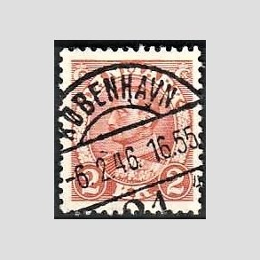 FRIMRKER DANMARK | 1934 - AFA 212 - Chr. X 2 Kr. brunrd - Lux Stemplet Kbenhavn