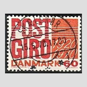 FRIMRKER DANMARK | 1970 - AFA 493 - Postgirotjenesten 50 r - 60 re rd/gulorange - Pragt Stemplet Sklskr