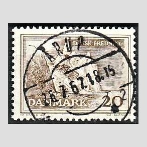 FRIM�RKER DANMARK | 1962 - AFA 411 - M�ns klint - 20 �re gr�brun - Pragt Stemplet �rup