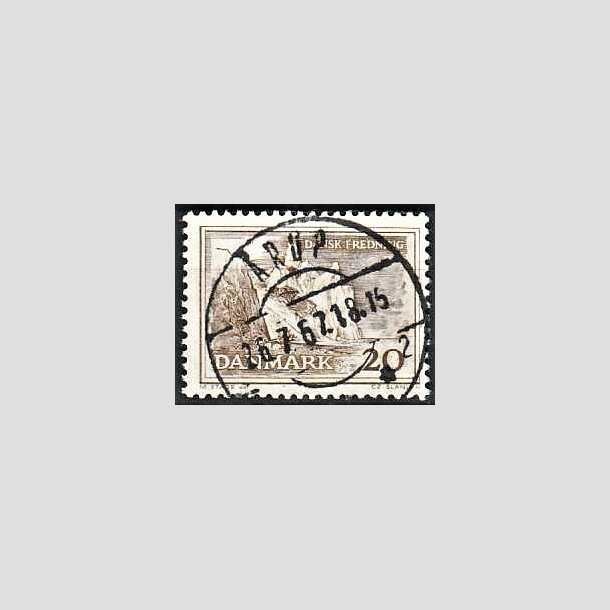 FRIMRKER DANMARK | 1962 - AFA 411 - Mns klint - 20 re grbrun - Pragt Stemplet rup