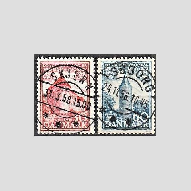 FRIMRKER DANMARK | 1953-56 - AFA 349,350 - Kongeriget 1000 r - 30 + 60 re - Pragt Stemplet