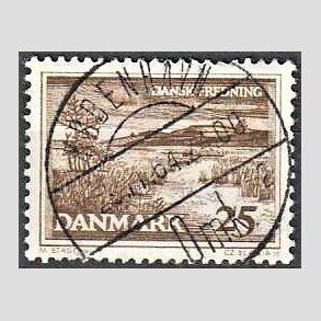 FRIM�RKER DANMARK | 1964 - AFA 428 - Karup � - 25 �re brun - Pragt Stemplet