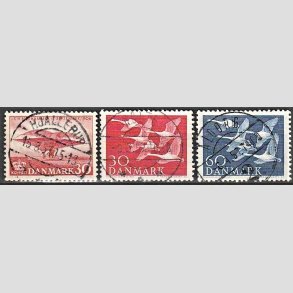 FRIM�RKER DANMARK | 1956 - AFA 366,367,368 - Ellehammer og Svaner - 30-60 �re - Pragt Stemplet