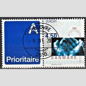 FRIMRKER DANMARK | 2001 - AFA 1283v - Europamrker - 4,50 Kr. flerfarvet - Pragt Stemplet