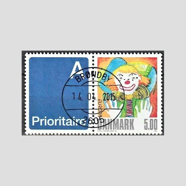 FRIMRKER DANMARK | 2002 - AFA 1320v - Cirkus - 5,00 Kr. flerfarvet + vignet - Pragt Stemplet