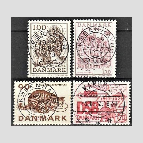 FRIMRKER DANMARK | 1978 - AFA 669,658,605,525 - Sjldne svampe mv. - 120-70 re - Pragt Stemplet