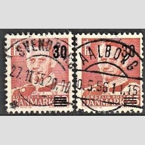 FRIMRKER DANMARK | 1955 - AFA 363,364 - Provisorier - 30/20 + 30/25 re rd - Pragt Stemplet