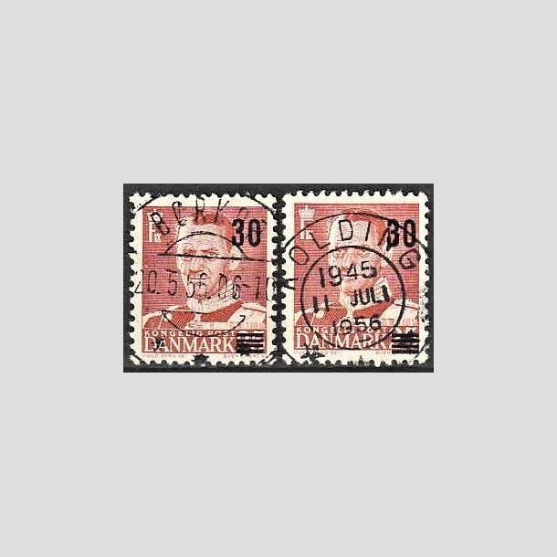 FRIMRKER DANMARK | 1955 - AFA 363,364 - Provisorier - 30/20 + 30/25 re rd - Pragt Stemplet