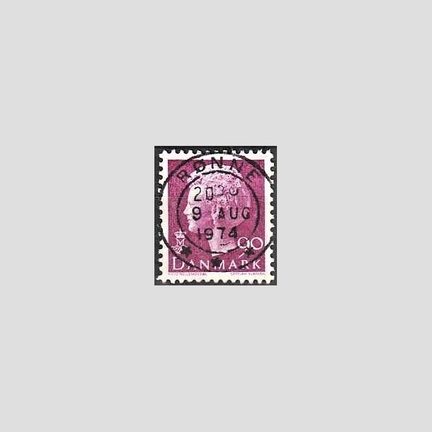 FRIMRKER DANMARK | 1974 - AFA 562 - Dronning Margrethe - 90 re violet - Pragt Stemplet Rnne