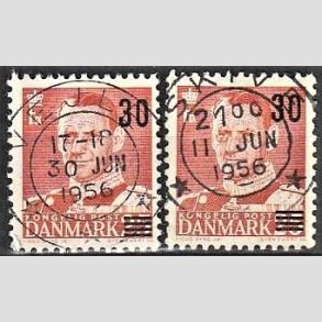 FRIMRKER DANMARK | 1955 - AFA 363,364 - Provisorier - 30/20 + 30/25 re rd - Pragt Stemplet