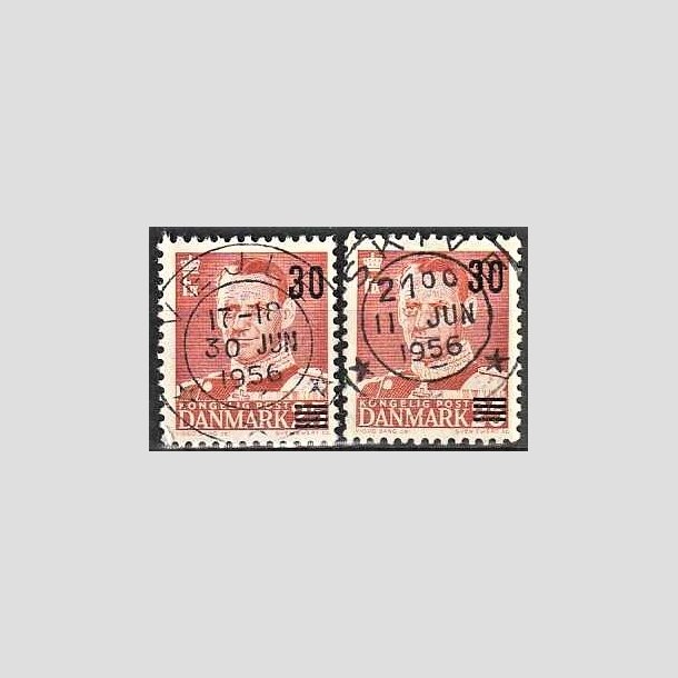 FRIMRKER DANMARK | 1955 - AFA 363,364 - Provisorier - 30/20 + 30/25 re rd - Pragt Stemplet