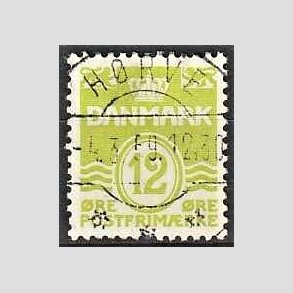 FRIM�RKER DANMARK | 1952-53 - AFA 335 - B�lgelinie 12 �re lysgr�n - Lux Stemplet H�rve