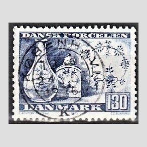 FRIM�RKER DANMARK | 1975 - AFA 590 - Dansk porcel�n - 130 �re bl� - Pragt Stemplet K�benhavn