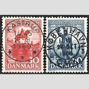 FRIM�RKER DANMARK | 1953-56 - AFA 354,355 - Kongeriget 1000 �r - 30 + 60 �re - Pragt Stemplet