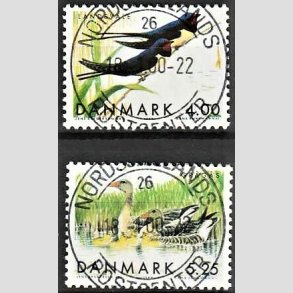 FRIM�RKER DANMARK | 1999 - AFA 1222,1223 - Danske tr�kfugle - 4,00 + 5,25 Kr. - Pragt Stemplet