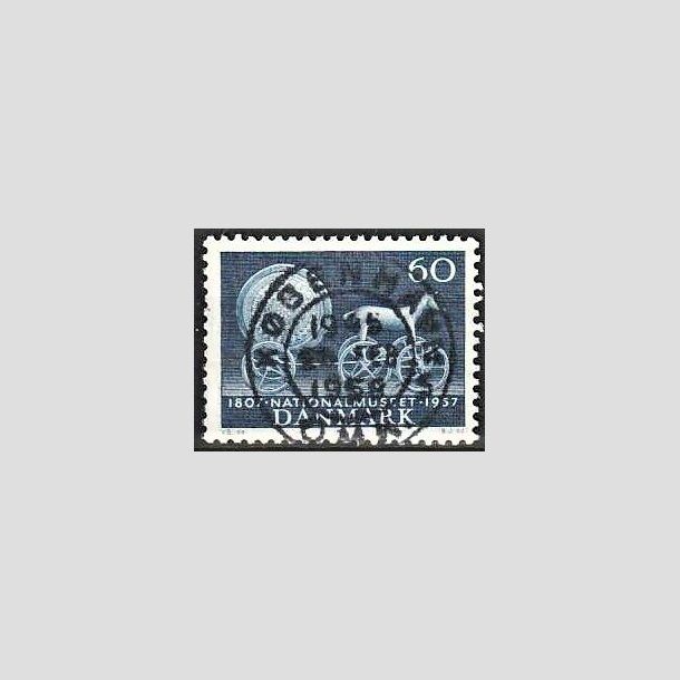 FRIMRKER DANMARK | 1957 - AFA 371 - Nationalmuseets 150 r - 60 re bl - Pragt Stemplet