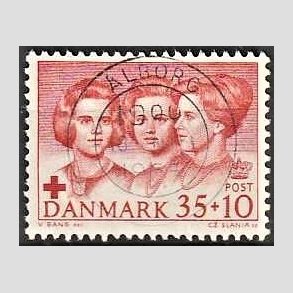 FRIMRKER DANMARK | 1964 - AFA 424F - Dansk Rde Kors - 35 + 10 re rd - Pragt Stemplet lborg