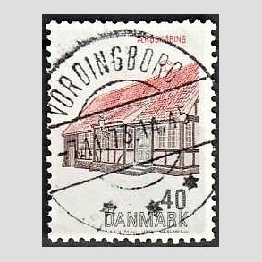 FRIM�RKER DANMARK | 1972 - AFA 538 - Dansk bygningskunst - 40 �re r�d/brun/sort - Pragt Stemplet