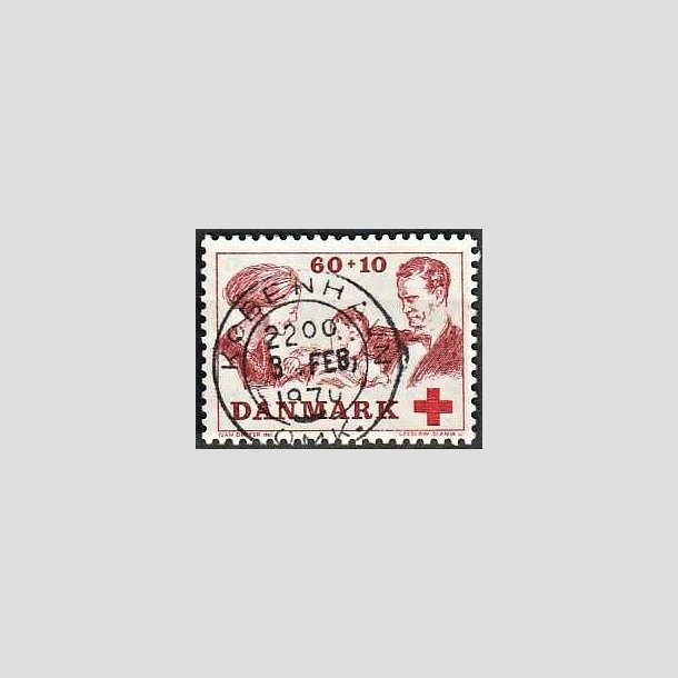 FRIMRKER DANMARK | 1969 - AFA 492 - Dansk Rde Kors velgrendhed - 60 + 10 re brunrd/rd - Pragt Stemplet