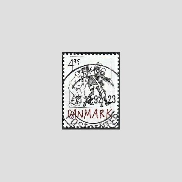 FRIMRKER DANMARK | 1992 - AFA 1030 - Danske tegneseriefigurer - 4,75 Kr. sort/rd - Pragt Stemplet