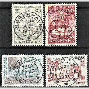 FRIM�RKER DANMARK | 1969 - AFA 477,581,597,656, - Landhusholdningsselskabet 200 �r mv. - 30 �re - 1,20 kr. - Pragt Stemplet
