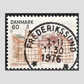 FRIM�RKER DANMARK | 1976 - AFA 613 - K�benhavn - 60 �re gulbrun/brunr�d/m�rkbl� - Pragt Stemplet