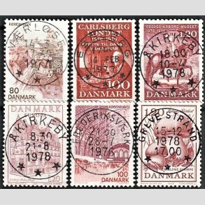 FRIMRKER DANMARK | 1976 - AFA 614,615,626,656,658,670 - Kbenhavn mv. - 80 re -1,20 kr. - Pragt Stemplet